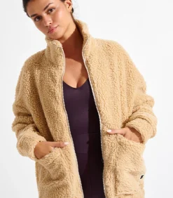 Banana Moon kleurig bouclé fleecejack CARNIGHT SAIKO camel Online