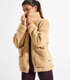 Banana Moon kleurig bouclé fleecejack CARNIGHT SAIKO camel Online