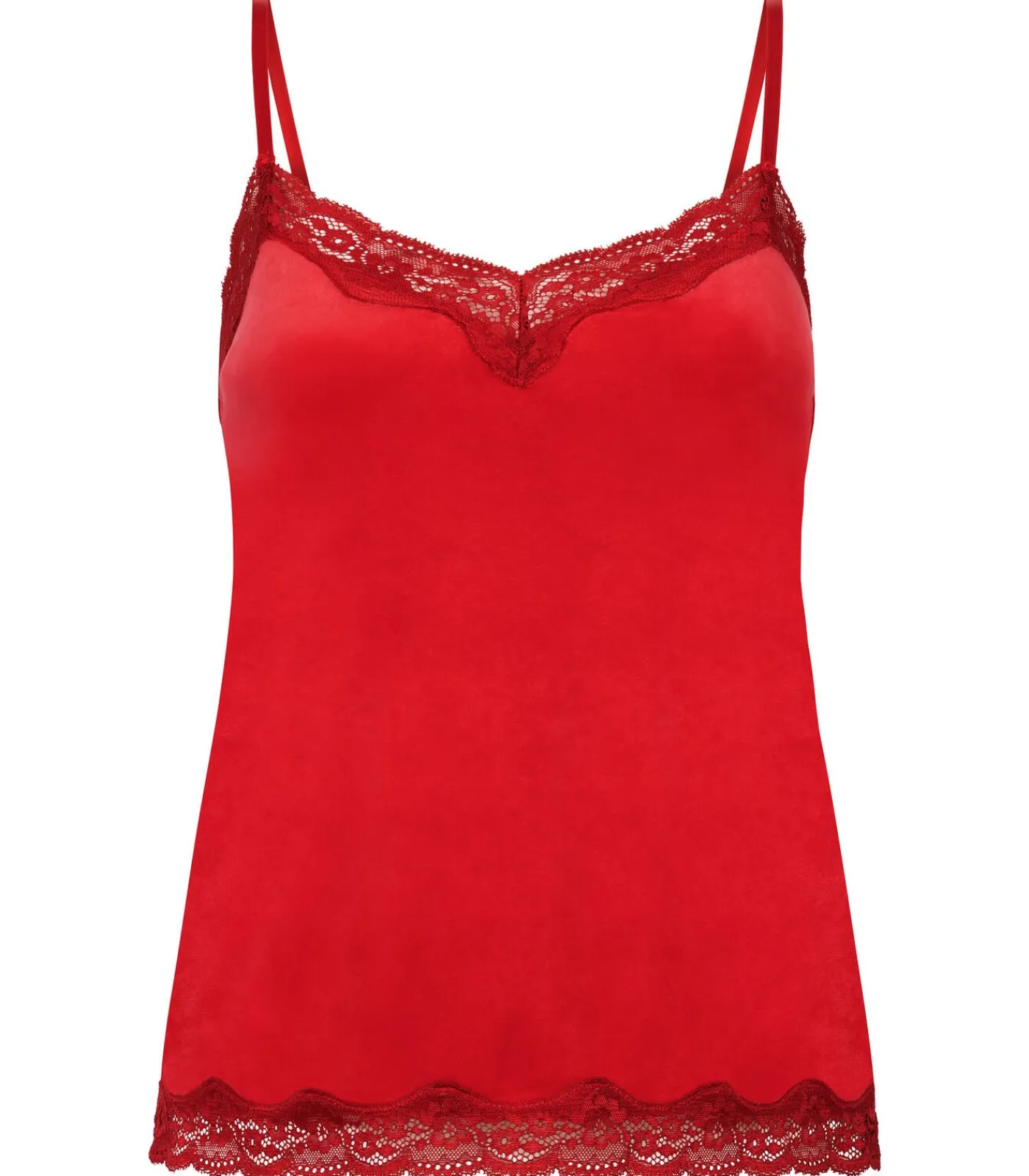 Hunkemöller Cami top Velours Lace red Discount
