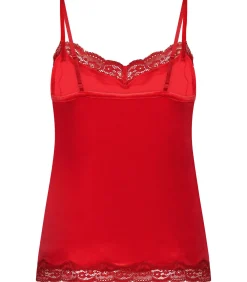 Hunkemöller Cami top Velours Lace red Discount