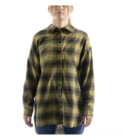 Kontatto Camicia Over Check Frange Verde green Online