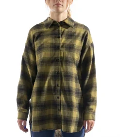 Kontatto Camicia Over Check Frange Verde green Online