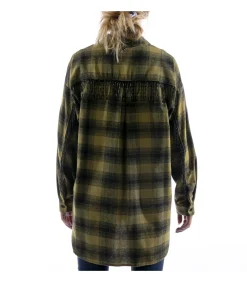Kontatto Camicia Over Check Frange Verde green Online