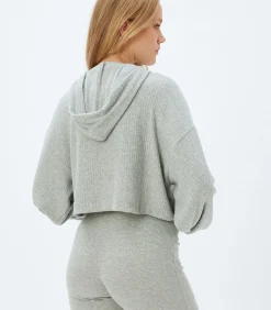 Koton Capuchon kraag Lange mouw Pyjama'S Gebreide Top gray Discount