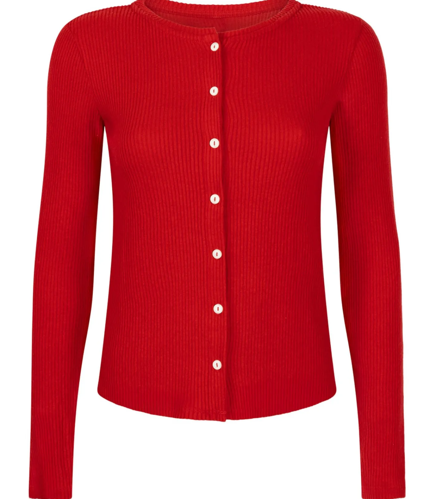 Hunkemöller CARDIGAN LS BRUSHED JERSEY RIB red