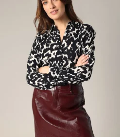 Deeluxe CARILY - Soepelvallend shirt met abstracte print black Best