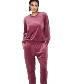 SELMARK Casual pyjama broek top P115 SPORT pink