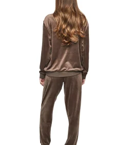 SELMARK Casual pyjama broek top P115 SPORT brown Online