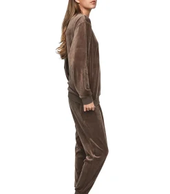 SELMARK Casual pyjama broek top P115 SPORT brown Online