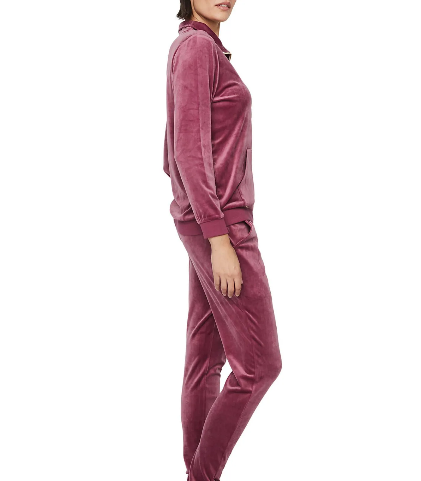 SELMARK Casual pyjamabroek jasje met rits P115 SPORT pink Outlet