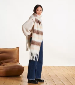 La Fée Maraboutée Écharpe écrue met brede strepen offWhite Online