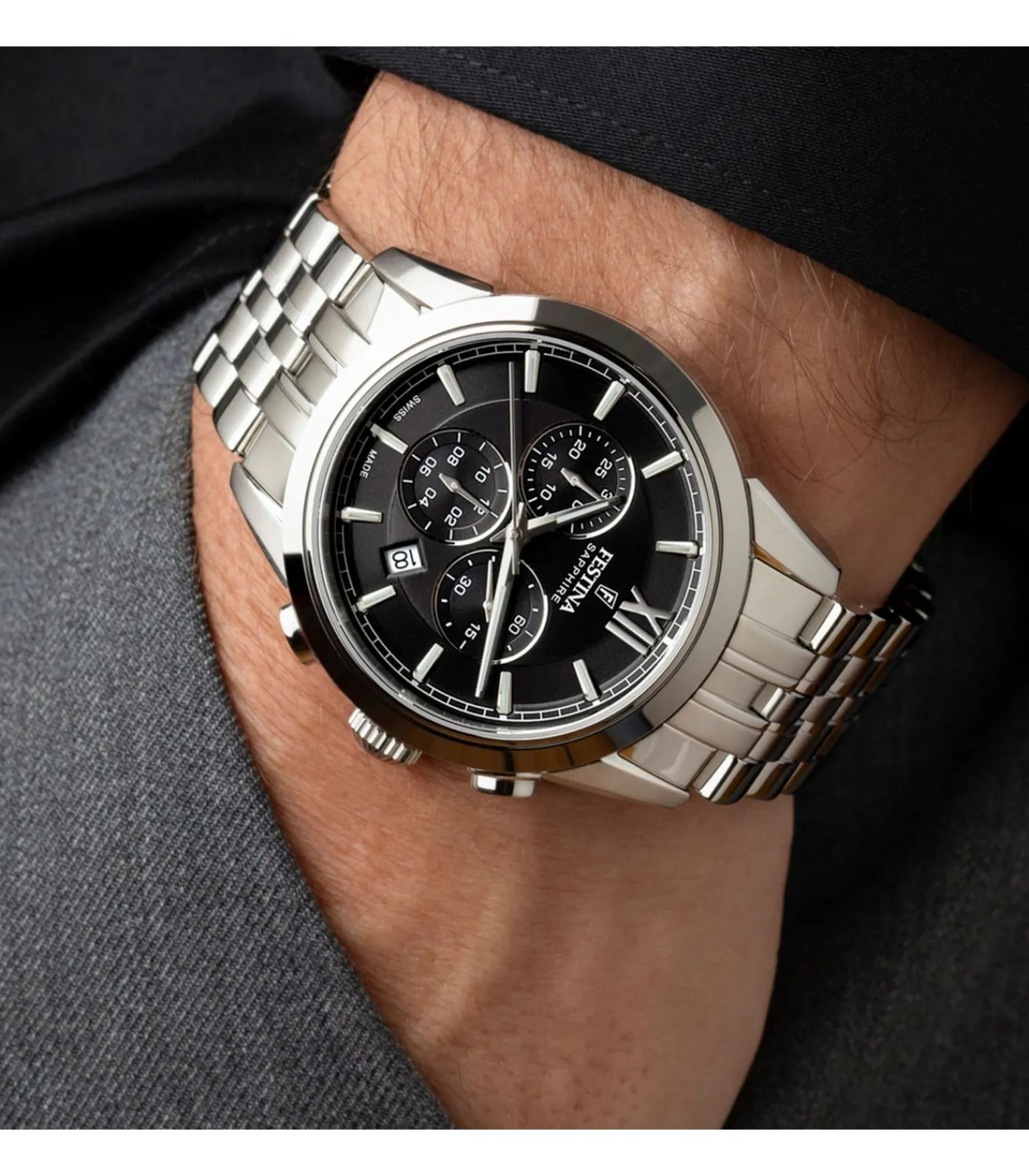 FESTINA Chronograaf Chrono Swiss Made black Online