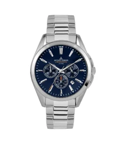 Jacques Lemans Chronograaf Derby Blue - Steel blue/silver Online