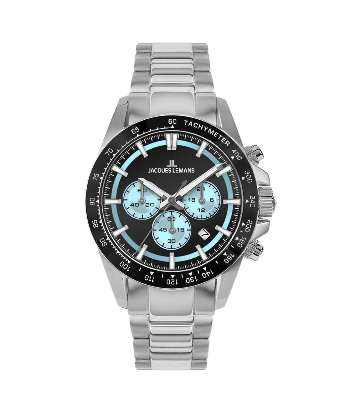 Jacques Lemans Chronograaf Liverpool Black - Light blue black/lightBlue Outlet
