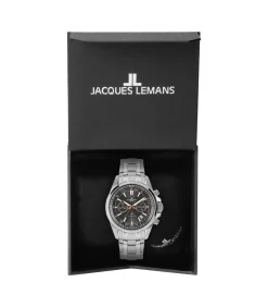 Jacques Lemans Chronograaf Liverpool Steel Black - Rose-gold black/roseGold Discount