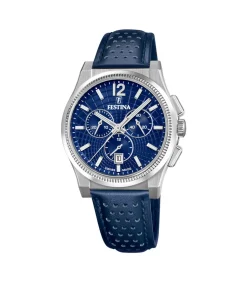 FESTINA Chronograaf Rivé Swiss Made blue Outlet