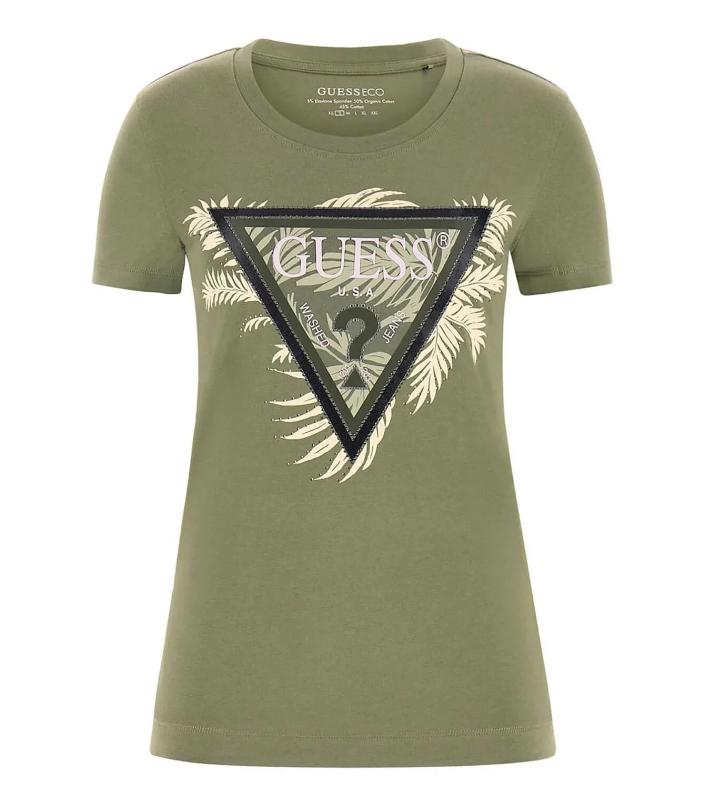 GUESS Cn Ss Triangle Palm Print green Best