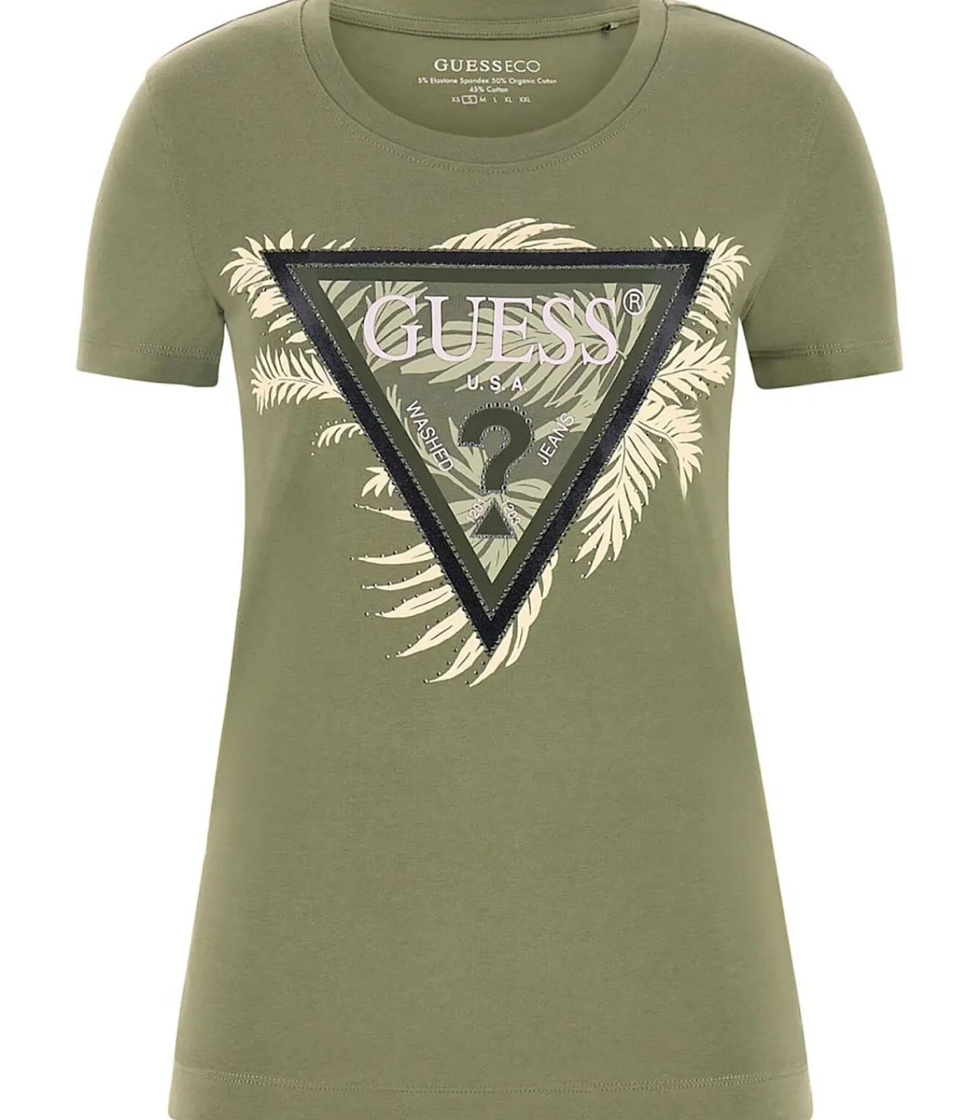 GUESS Cn Ss Triangle Palm Print green Best