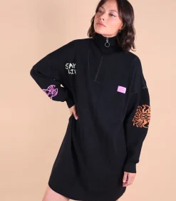 Oxbow Coltrui jurk met halve rits SOUANE black