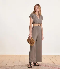La Fée Maraboutée Combinatie pantalon kaki unie khaki Best
