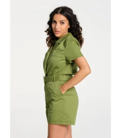 J&JOY Combi-short met bouttonière en riem khaki Clearance