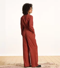 La Fée Maraboutée Corduroy broekpak terracotta red Sale