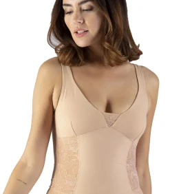 Nina from C. Corrigerend hemd katoen - kant - Shapewear onderhemd - Singlet beige Discount