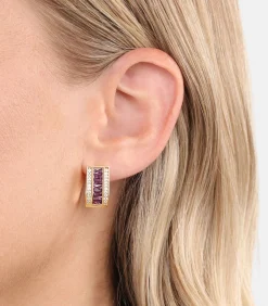 JOOP! Creole voor dames, zilver 925, zirkonia gold New