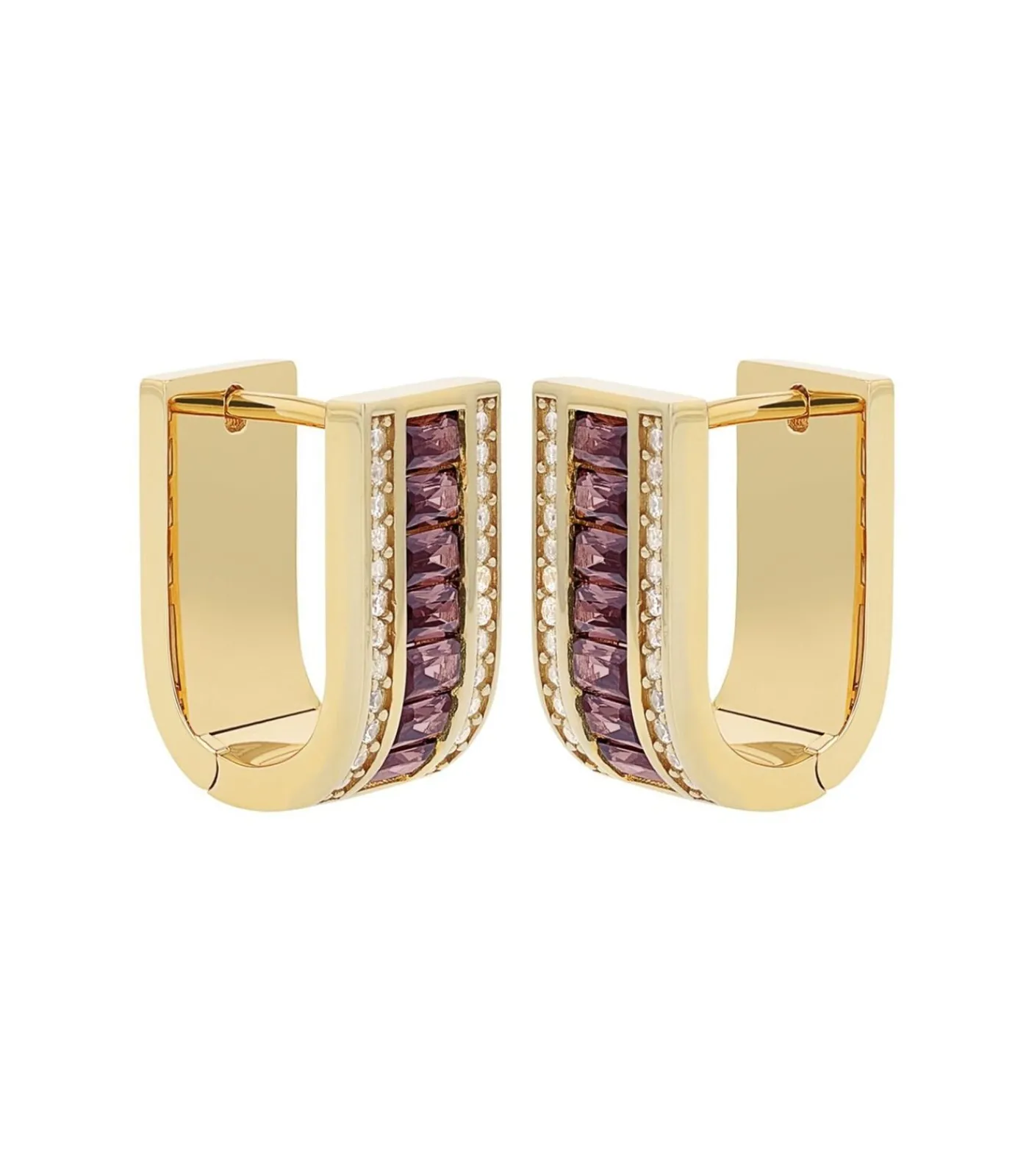 JOOP! Creole voor dames, zilver 925, zirkonia gold New