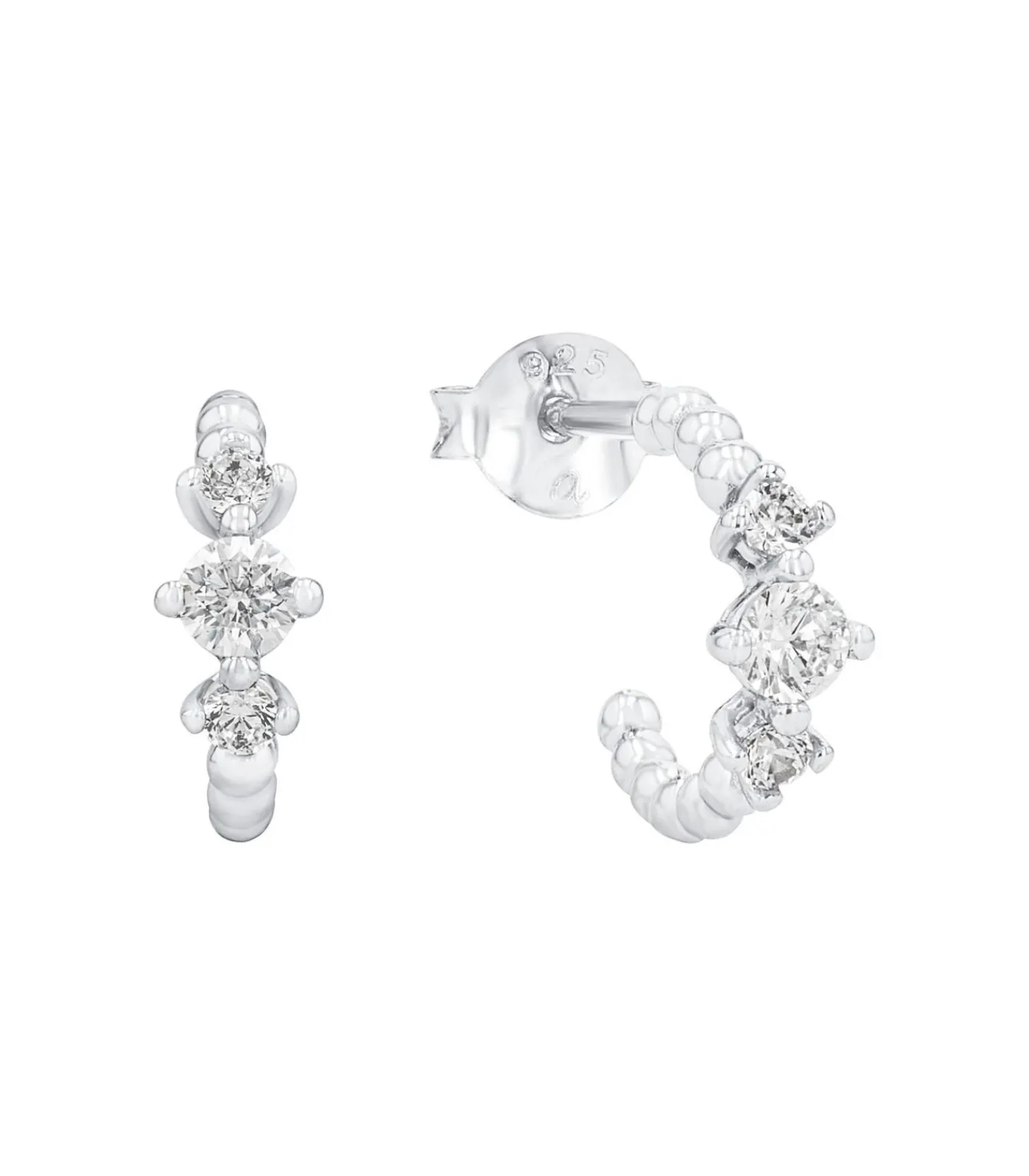 Amor Creolen für Damen, 925 Sterling Silber, Zirkonia synth. silver Discount