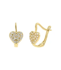 Amor Creolen für Damen, 375, Zirkonia synth. | Herz gold Best