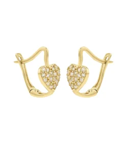 Amor Creolen für Damen, 375, Zirkonia synth. | Herz gold Best
