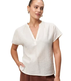 Zero Crinkle-Bluse ivory Sale