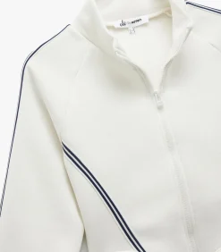 Koton Crop Sweatshirt Met Rits en Streepdetails white Discount