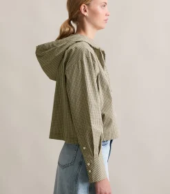 Marc O’Polo DENIM Cropped blouse met capuchon darkGreen Discount