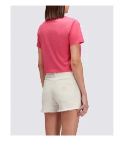 SUNDEK Cropped T-Shirt With Maxi Logo Print pink Clearance