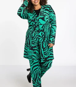 YOEK Dames Blazer met dierenprint green Discount