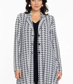 YOEK Dames Blazer met grafische print beige Clearance