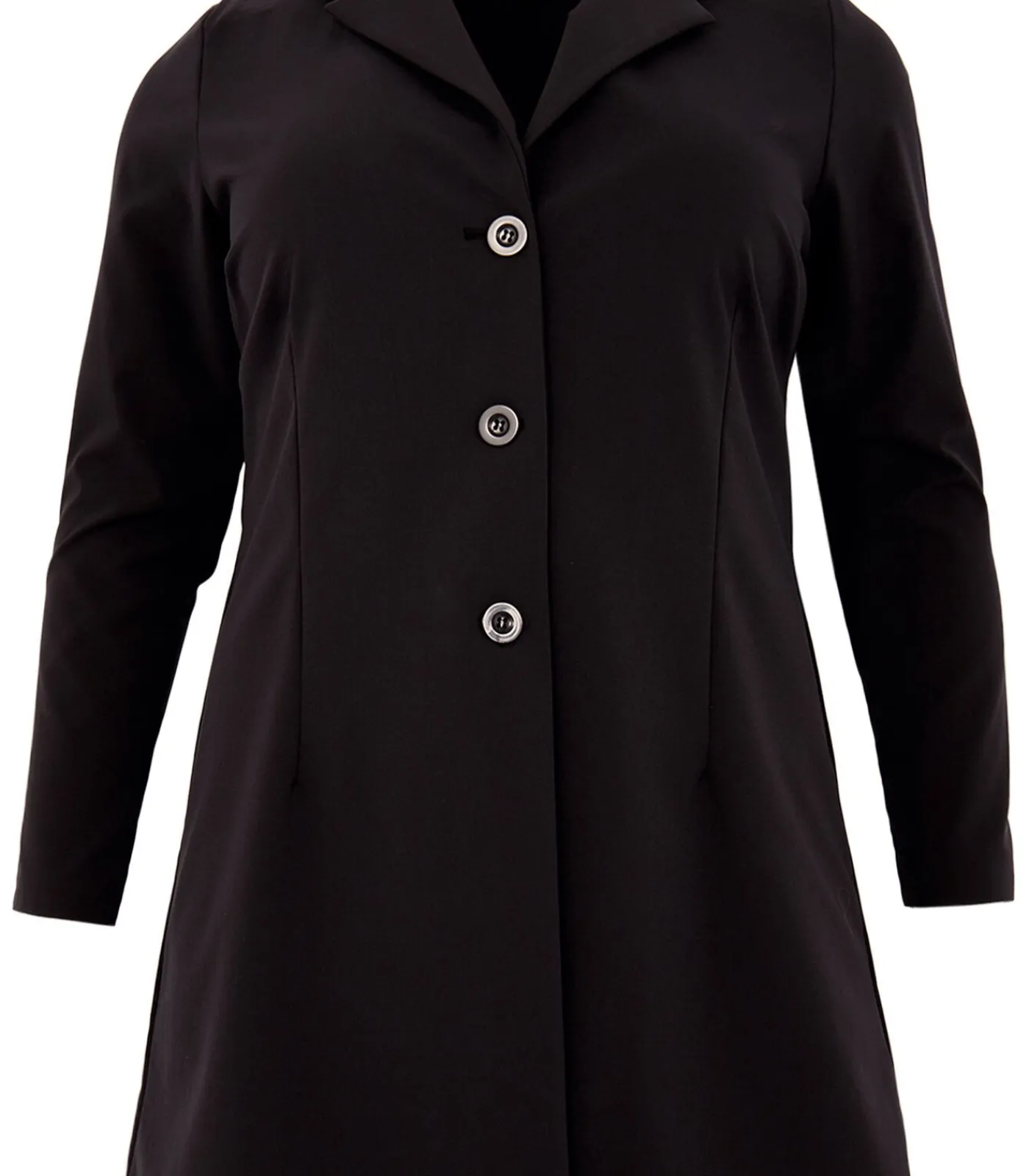 YOEK Dames Blazer met imitatieleren detail black Sale