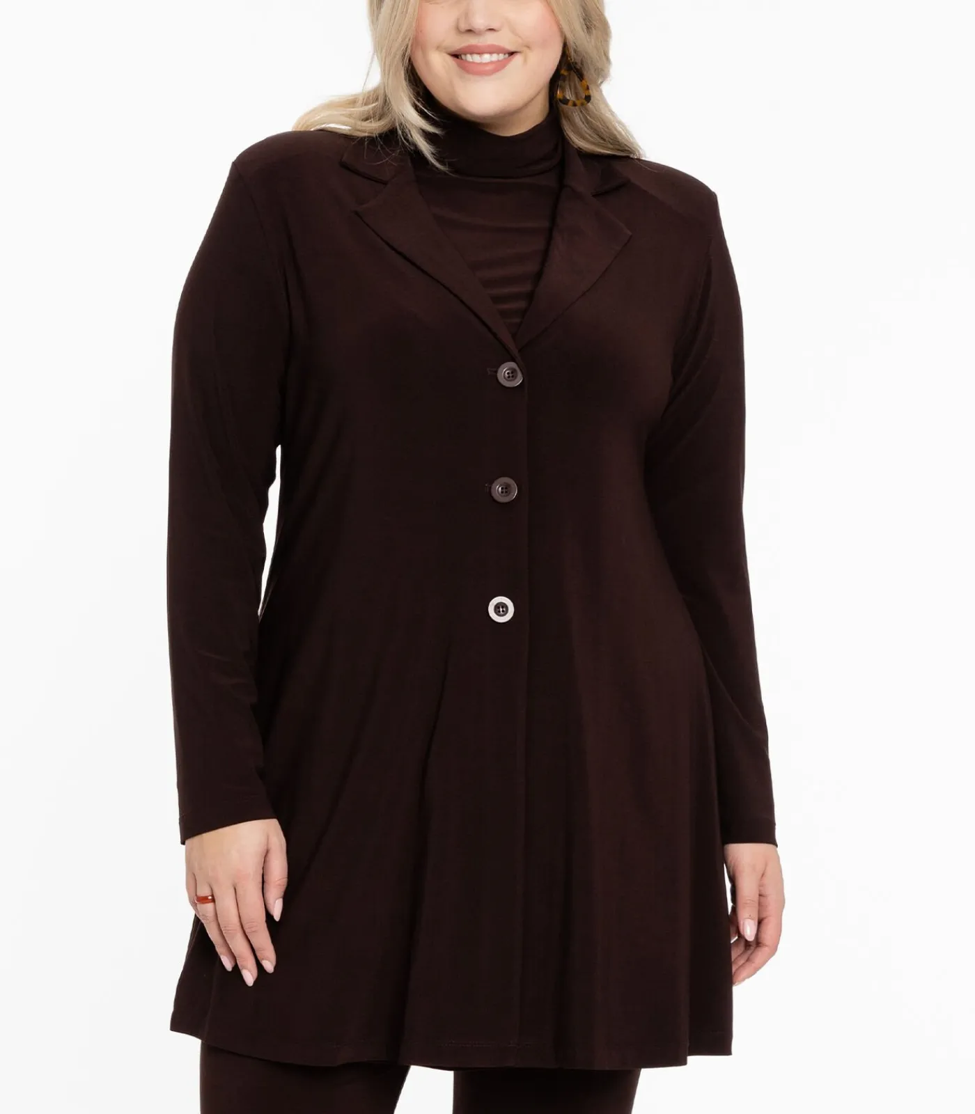 YOEK Dames Blazer met lange mouwen brown