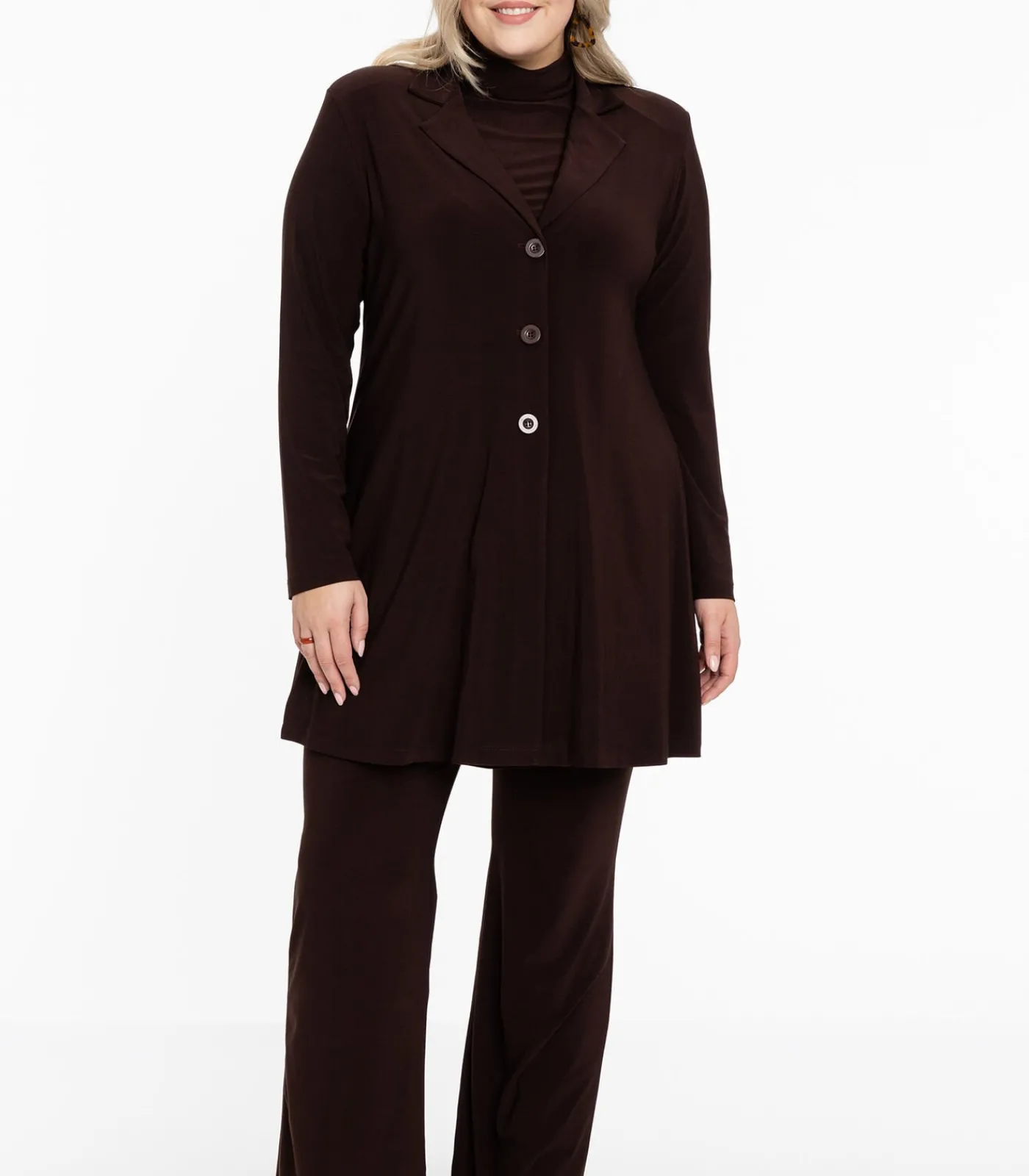 YOEK Dames Blazer met lange mouwen brown