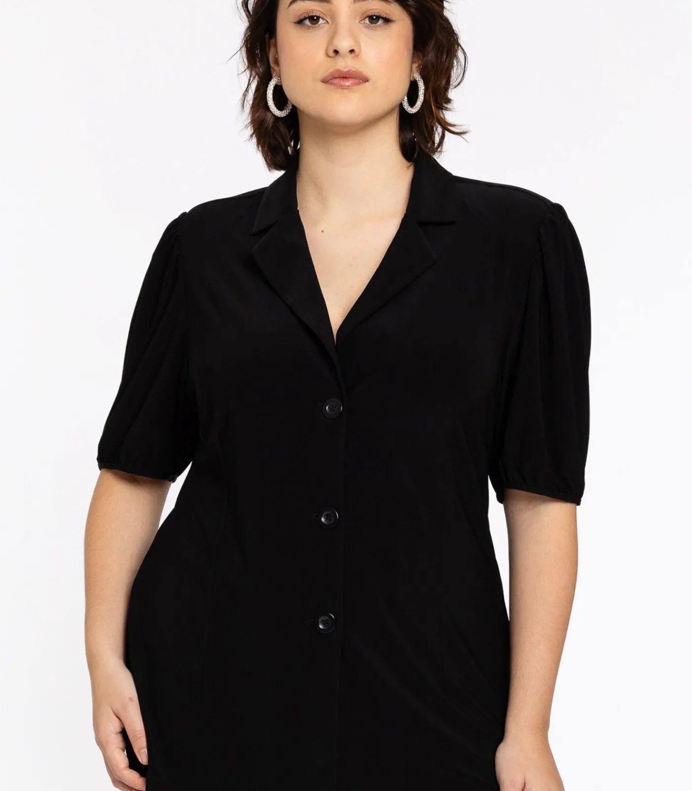 YOEK Dames Blazer met pofmouwen black New