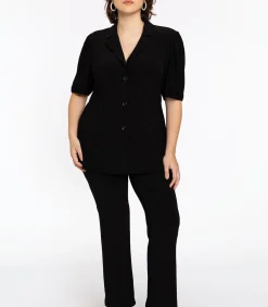 YOEK Dames Blazer met pofmouwen black New