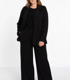 YOEK Dames Blazer met strass knopen black Best