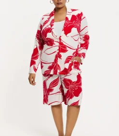YOEK Dames Blazer print red