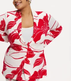 YOEK Dames Blazer print red
