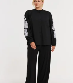 YOEK Dames Blouse print black Outlet