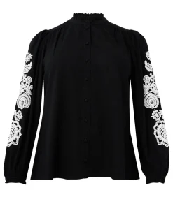 YOEK Dames Blouse print black Outlet