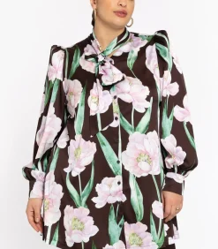 YOEK Dames Blouse print brown Outlet