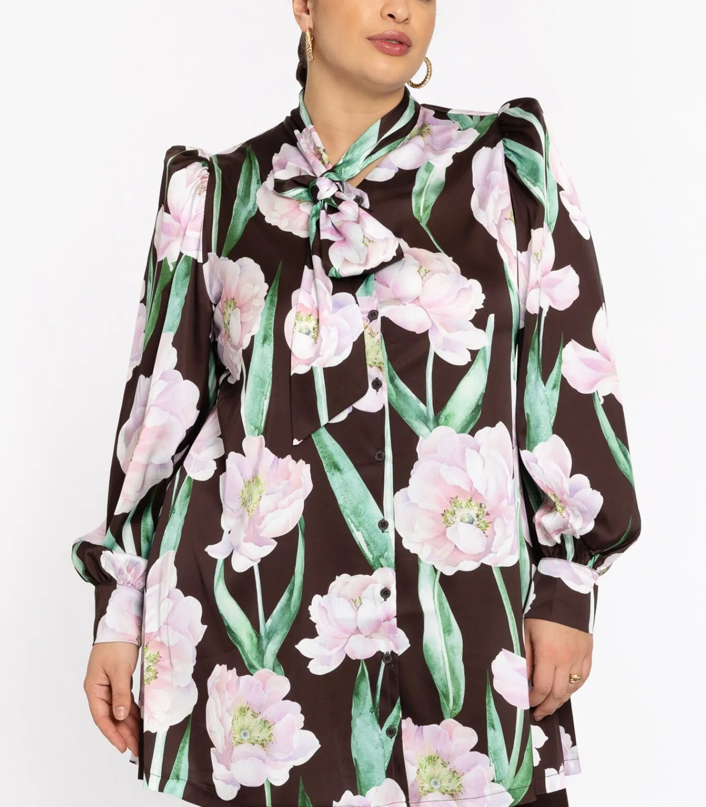 YOEK Dames Blouse print brown Outlet